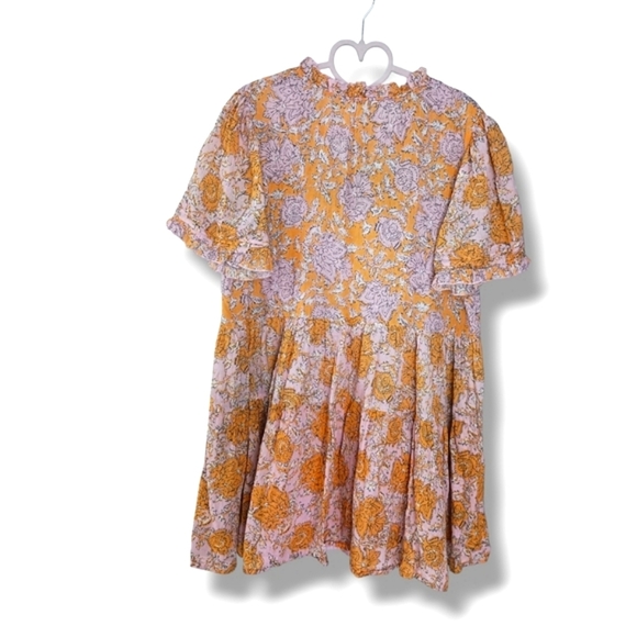 Sundance Boho Floral Print Tiered Mini Dress Size Medium Retail $168 - Picture 4 of 8